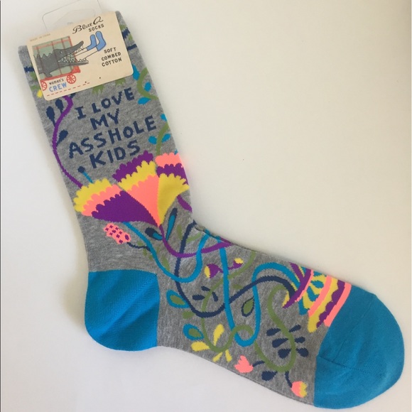 “ I LOVE MY ASSHOLE KIDS” women’s Crew Socks - Picture 3 of 3